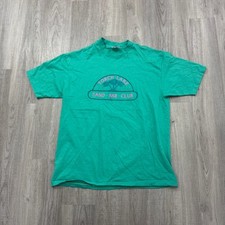 Camisa masculina vintage Torch Lake Sand Bar extra grande GG verde rosa anos 90 EUA, usado comprar usado  Enviando para Brazil