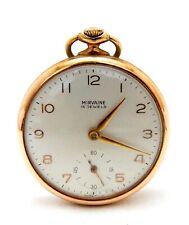 Usado, Relógio de bolso MIRVAINE corda manual 15 joias face aberta folheado a ouro 44mm funcionando comprar usado  Enviando para Brazil