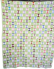 Colcha de retalhos vintage verde feita à mão algodão branco colorido floral matcha comprar usado  Enviando para Brazil