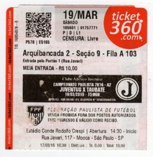 Ticket BRA Juventus - Taubate 19.03.2016 comprar usado  Enviando para Brazil