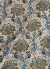 Tecido de estofamento vintage francês floral cartouche brocado móveis ~ Azul comprar usado  Enviando para Brazil