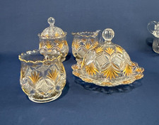 Conjunto de mesa de vidro prensado Westmoreland Specialty Glass PILLOW & SUNBURST c.1896 comprar usado  Enviando para Brazil