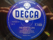 David whitfield right for sale  HEBDEN BRIDGE