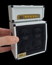Cabeça amplificadora Axe Heaven Marshall branca miniatura pilha com cabine de alto-falante 4 x 12 comprar usado  Enviando para Brazil