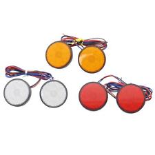 2x 12V Round LED Motorcycle Tail Lights Brake Turn Signal Lamps Reflectors comprar usado  Enviando para Brazil