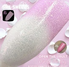 Polvo de inmersión en uñas Sparkle & co She-Shells rosa blanco brillo temperatura cambio solar brillo segunda mano  Embacar hacia Mexico