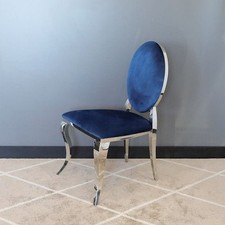 Używany, Krzesło Ludwik II glamour Blue nowoczesne krzesło tapicerowane na sprzedaż  PL