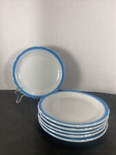 Conjunto de 6~Sterling China®️ 7,5” placas vitrificadas aerógrafo redondo branco e turquesa comprar usado  Enviando para Brazil