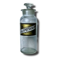 GARRAFA DE VIDRO VINTAGE FARMÁCIA GARRAFA SULFATO DE POTÁSSIO comprar usado  Enviando para Brazil
