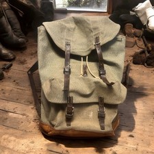 1962 Vintage Exército Suíço Mochila Militar Pesada Mochila de Lona e Couro comprar usado  Enviando para Brazil