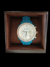 Relógio de pulso Michael Kors Runway azul-petróleo pulseira madrepérola face 6,75" com caixa, usado comprar usado  Enviando para Brazil