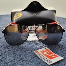 Óculos de sol Ray Ban RB8313 60 13- FERRARI preto + fibra de carbono/cinza cromado, usado comprar usado  Enviando para Brazil