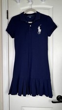 Usado, Vestido plissado vintage polo Ralph Lauren azul marinho pique P/S meninas jovens tamanho M comprar usado  Enviando para Brazil