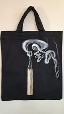 BOLSO DE MANO PINTADO A MANO DIRECTAMENTE DEL ARTISTA LONA ALGODÓN UNISEX CERILLA segunda mano  Embacar hacia Mexico