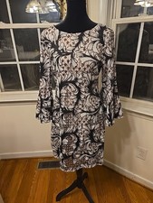 Vestido feminino Belle Badgley Mischa lantejoulas mangas sino tamanho 10 lindo!, usado comprar usado  Enviando para Brazil