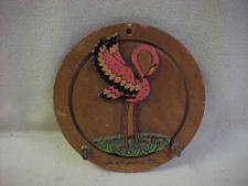 CABIDE DE PAREDE CHAVE DE MADEIRA VINTAGE ST. AGUSTINE FLA. COM FLAMINGO ROSA FOFO comprar usado  Enviando para Brazil
