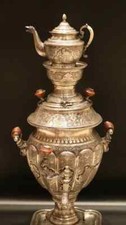 Museu antigo prata maciça 84 samovar agulha feita à mão gravura 5200G, usado comprar usado  Enviando para Brazil