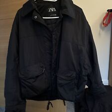 Zara black coat for sale  STOCKPORT