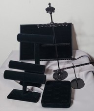 Lote de soportes para pendientes de pulsera de terciopelo negro y metal con soporte de exhibición de joyas segunda mano  Embacar hacia Mexico