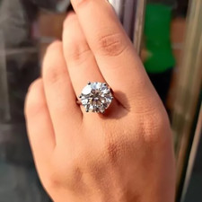 Anel de prata 925 diamante corte redondo branco cultivado em laboratório certificado 5,50 quilates comprar usado  Enviando para Brazil