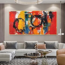 Paleta moderna faca textura colorida abstrata arte de parede tamanho grande pintura a óleo #04 comprar usado  Enviando para Brazil
