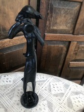 Instrumento de viento músico escultura de metal brutalista muy buen estado años 70 segunda mano  Embacar hacia Mexico