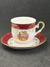 Conjunto de xícara e pires de chá de porcelana antigos HK Baviera folheados a ouro 24k feitos à mão 🇩🇪 comprar usado  Enviando para Brazil