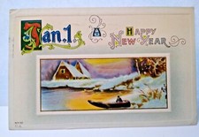 Cartolina capodanno canoa usato  Spedire a Italy