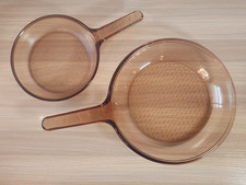 Lote de 2 frigideiras vintage Corning Ware Visions âmbar 10" e 7" parte inferior de waffle comprar usado  Enviando para Brazil