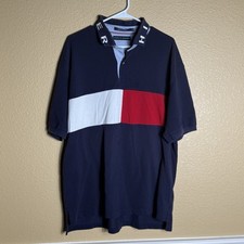 Camisa polo Tommy Hilfiger LOGOTIPO GRANDE ENORME azul vermelha branca manga curta GG comprar usado  Enviando para Brazil