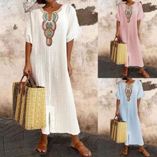 Damenleinen kaftan maxikleid gebraucht kaufen  Deutschland