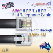 Cabo de telefone 0.5-5M RJ12 6P6C preto reto para modems NBN ADSL VOIP comprar usado  Enviando para Brazil