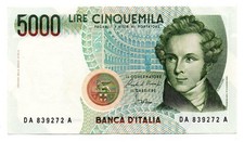 Italia banconota 5000 usato  Vittorio Veneto
