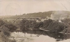 Cartão postal RPPC Truxton New York Cortland County Bridge over Tioughnioga River comprar usado  Enviando para Brazil