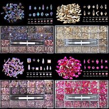 Decoração mista de vidro AB cristal diamante liso strass nail art caixa de grade 21 comprar usado  Enviando para Brazil