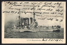 El Barco De Guerra SMS BRAUNSCHWEIG Surca El Mar 1905 comprar usado  Enviando para Brazil