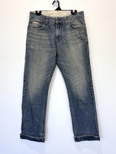 Jeans masculino Calvin Klein original W31 L34 azul denim perna reta bainha algemada comprar usado  Enviando para Brazil