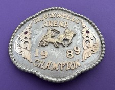 Usado, Fivela de cinto vintage rara 1989 Blackwell’s Arena Rodeo Champion troféu gema personalizada comprar usado  Enviando para Brazil