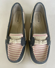 Usado, Sapatos Sperry Top-Sider Feminino Tamanho 6 M Barco Deck Listrado Vermelho Branco Azul Patriótico comprar usado  Enviando para Brazil