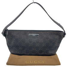 Autêntica bolsa de acessórios GUCCI GG lona 07198 2123 preta com bolsa de pó SE040039 comprar usado  Enviando para Brazil