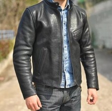 JAQUETA DE COURO MASCULINA COURO BOVINO REAL PREMIUM MOTOCICLISTA PRETA comprar usado  Enviando para Brazil