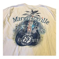 Camiseta Jimmy Buffet Margaritaville média branca azul lavada no mar guitarra comprar usado  Enviando para Brazil