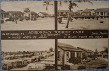 Cartão postal da década de 1940 de Adirondack acampamento turístico trailer parque campistas Dania Florida FL comprar usado  Enviando para Brazil