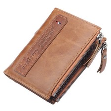 Carteira masculina de couro genuíno de alta capacidade dobrável Hi-Q porta-cartões comprar usado  Enviando para Brazil