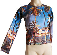 Camiseta feminina manga longa, estampa HAVAIANA/PRAIA TROPICAL REINO UNIDO tamanho 10 ou 12, usado comprar usado  Enviando para Brazil