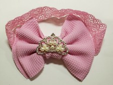 Fofo!!! Faixa de cabelo rosa bebê menina renda laço com pérola strass tiara comprar usado  Enviando para Brazil