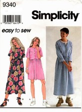 Vestidos Simplicity 9340 Easy Misses padrão de costura sem cortes tamanho XS S M 6-16 comprar usado  Enviando para Brazil