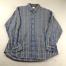 Camisa masculina LL Bean XL azul regular xadrez algodão flanela botão para cima mangas compridas comprar usado  Enviando para Brazil