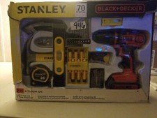 Stanley e Preto + Decker 66 peça ferramenta Set-Kit Drill-Driver 20V w / Bag comprar usado  Enviando para Brazil