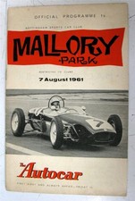 Usado, Programa oficial de corrida de carros MALLORY PARK 7 de agosto de 1961 Nottingham Sports Car Club comprar usado  Enviando para Brazil
